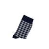 Korean Style Blue & White Plaid Mid-Calf Socks for Women - Academy Style, Perfect for Spring & Autumn, Ideal with Small Leather Shoes