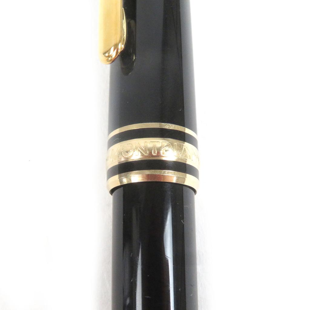 Great MONTBLANC fountain pen Meisterstck Classic Cap type Black gold 14K mens Used