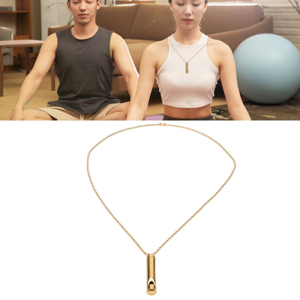 Stress Anxiety Relief Breathing Necklace Stainless Steel Meditation Whistle Necklace for Men Women