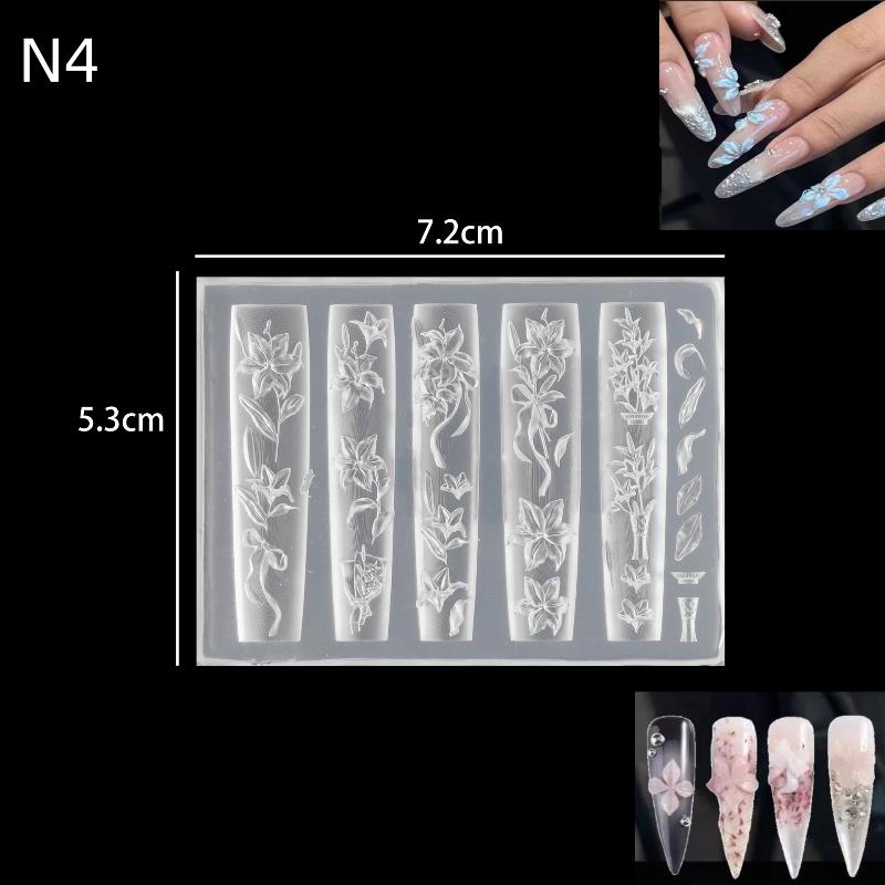 1PCS 3D Acrylic Nail Mold Sea Shell Starfish Goldfish Koi Fish Summer Coral Flower Butterfly DIY Silicone Nail Art Mold