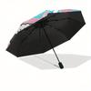 My Melody,Kuromi Automatic Folding Umbrella-Simple 8-Rib Design, Bright Cartoon Pattern, Durable Iron Frame, Suitable For Travel, Outdoor, B