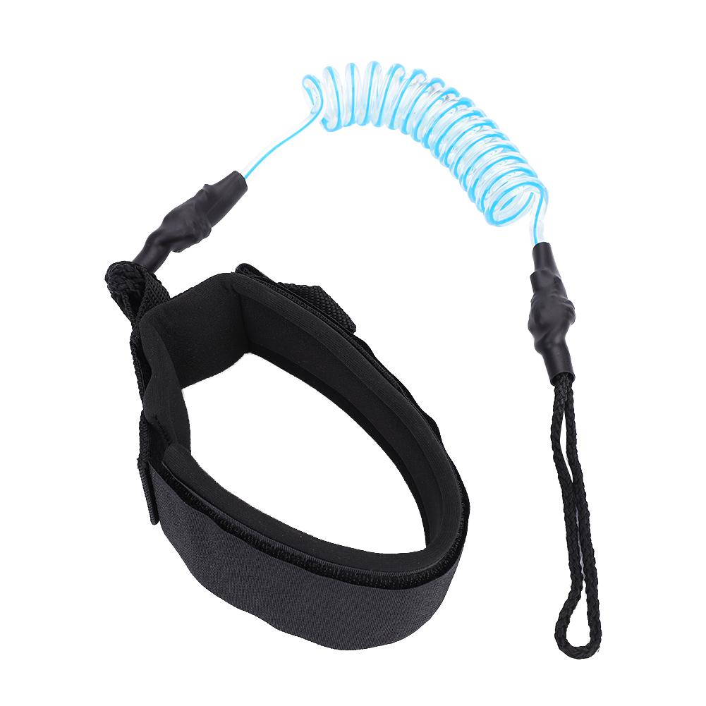 Stand Up Paddle Board Coiled Spring Leg Foot Rope Surfing Leash for Surfboard (blue)