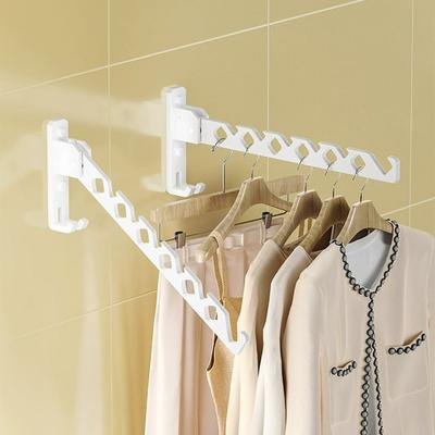 Faltbarer Kleiderbügelständer, Wandmontage, ohne Bohren, winddicht, rutschfest, modern, robust, für den Innenbereich, Badezimmer, zum Trocknen von Kleidung, Organizer