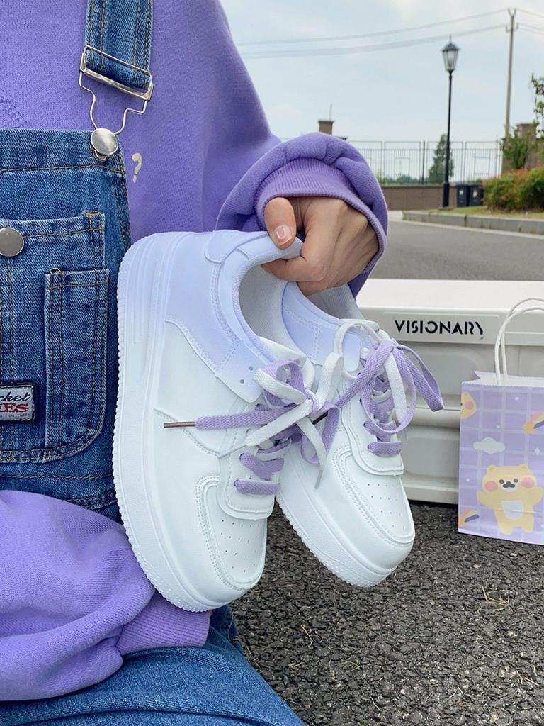 Japanese Gradual Change of Color Big Head Shoes Children 2025 Summer New Doll Shoes Platform Students White Shoes Tide Shoes