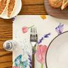 Floral Linen Placemat Tulip Spring Party Placemat Flowers Leaves Placemat Protects Table from