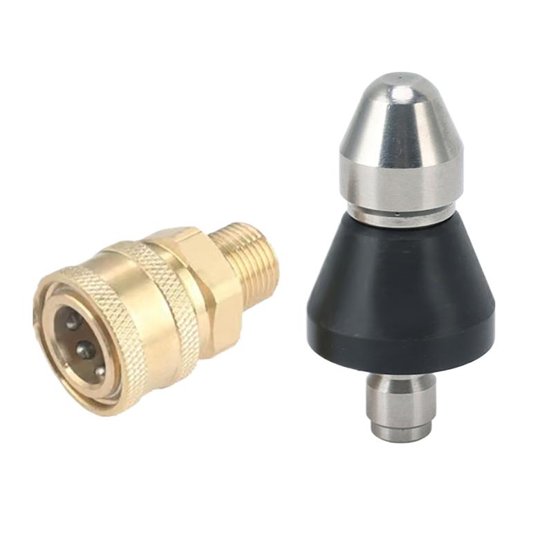 (YY)1Pc Sewer Jetter Nozzle Mini with 1/4'' Quick Connect Drain Cleaning Nozzle Tips Kit for Drain Jetting Hose