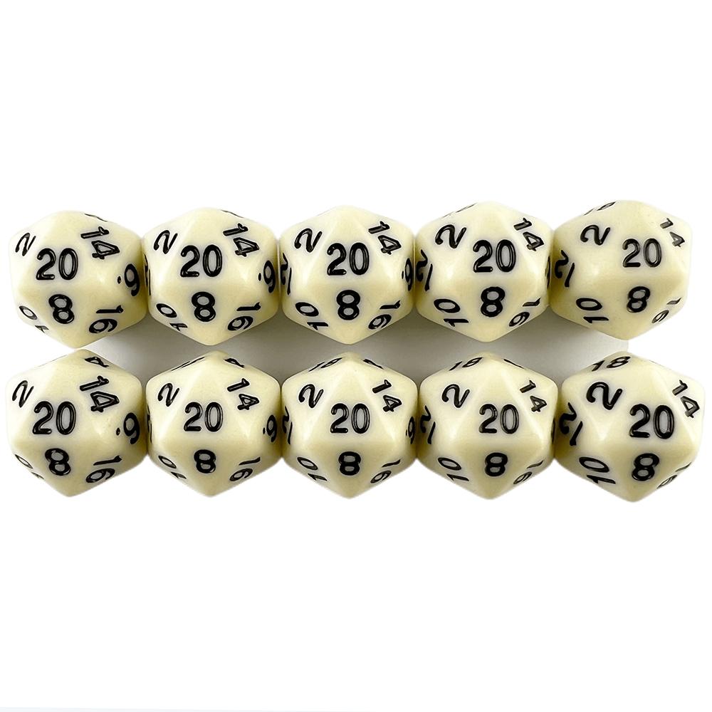 Neprůhledné barevné kostky D20, 10 ks, 20stranné kostky, kostky pro hru DND, příslušenství pro deskové hry DND