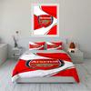 Arsenal Logo Set Biancheria da Letto Rossa Copripiumino Federe Decorazione per la Casa (1 * Copripiumino 2 * Federe, senza piumino)