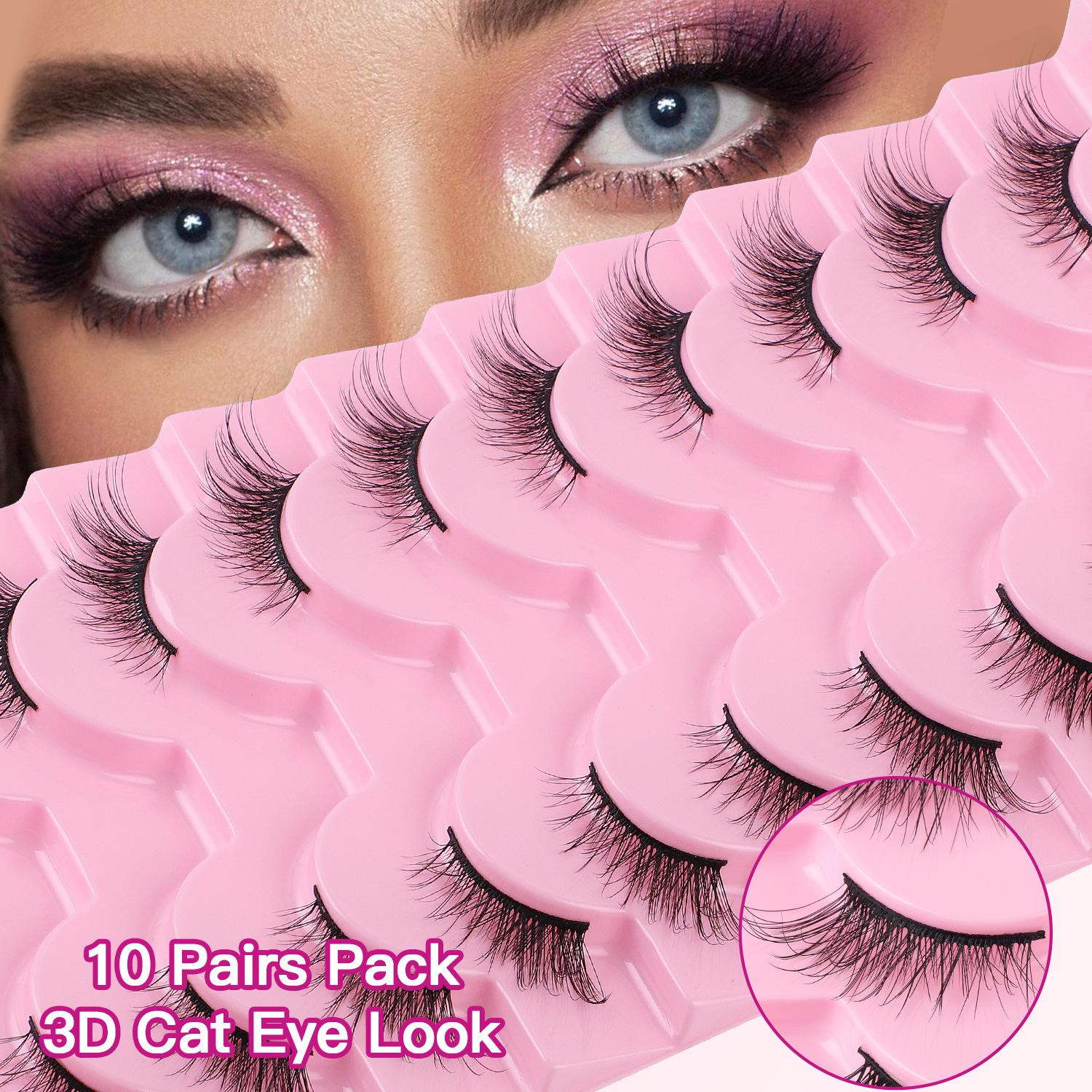 

10 Pairs Of Half-Eye False Eyelashes To Simulate Natural Daily Makeup Eyelashes