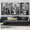 Funny Bathroom Humor Poster Lion Sitting On The Toilet Reading A Newspape Artwork Painting Room Office Cafe Home Wall Decors