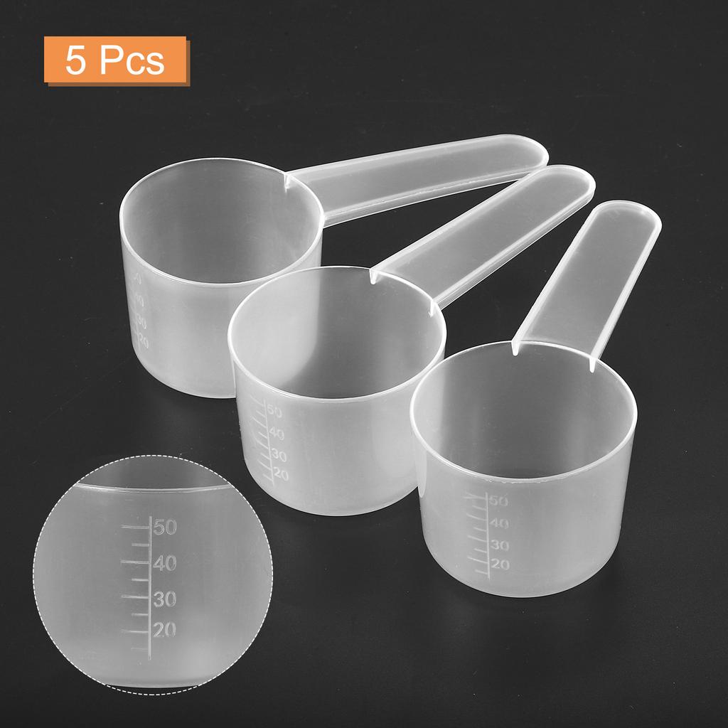 5/10Pcs Plastic Measuring Spoons Powder Scoops Spoon Table Spoon 40ml/50ml/60ml Clear