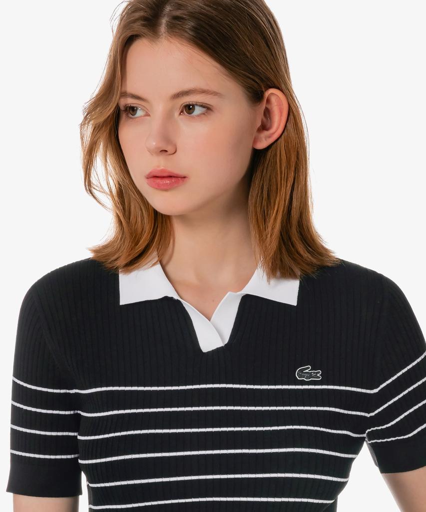 LACOSTE Women'S Textured Striped Polo Sweater Af230E-56G 031