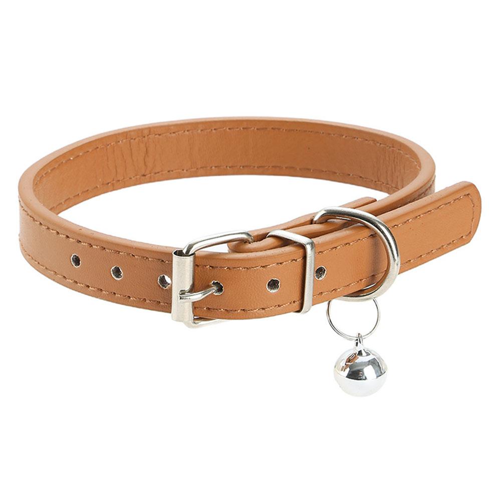 Pet Collar for Dogs - Simple Bell Design, PU Material Neckband, Adjustable Size,  Lightweight Pet Accessory for Daily Wear