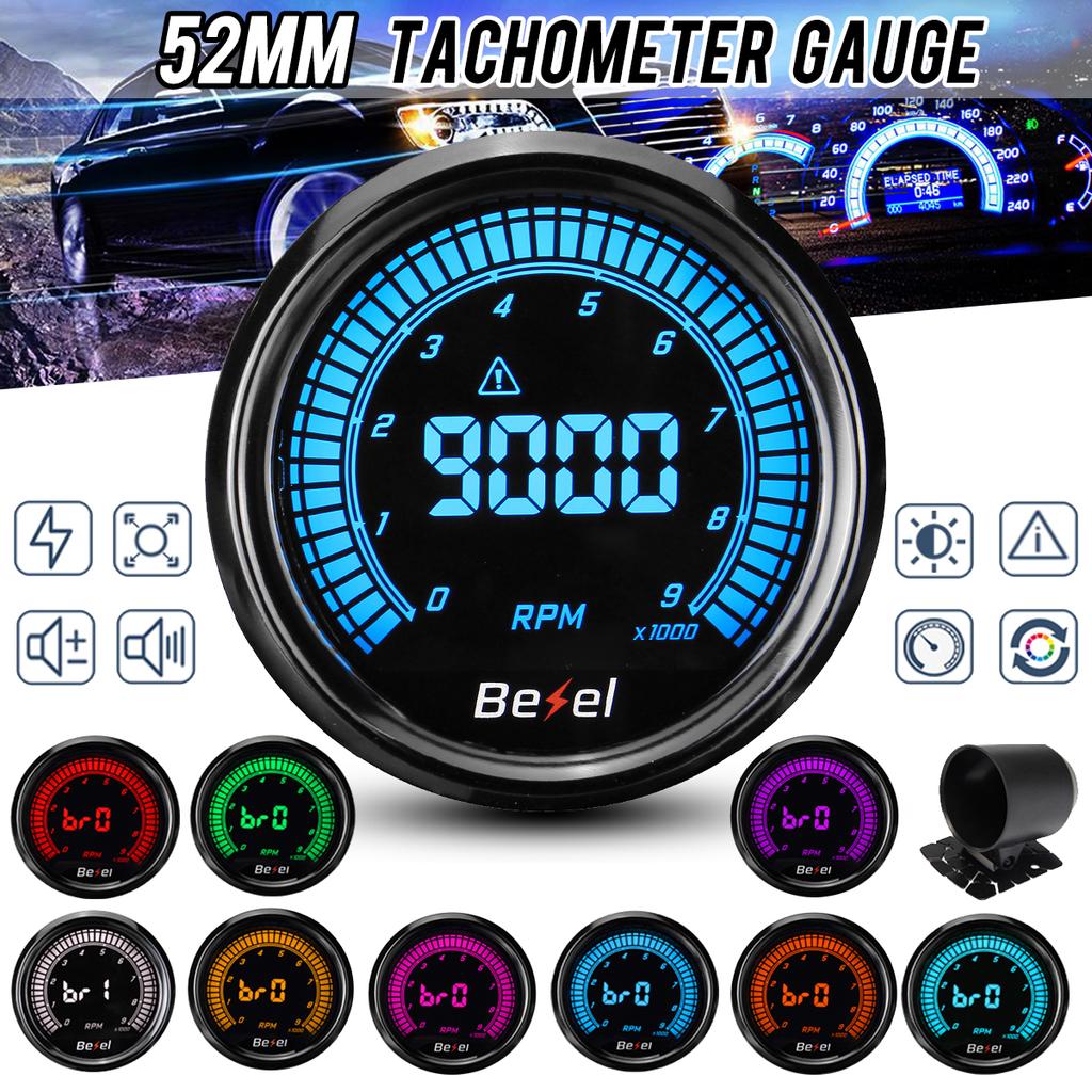 2/'/' 52mm Universal 7 Color LED Dial Voltage Gauge Volt Meter 8-18V For Auto Cars