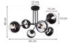 Toledo Black Ceiling Lamp 6-Flat Black Lampshade E14