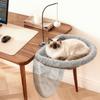 Adjustable Cat Desk Hammock – Space-Saving Alternative To Cat Tree, Breathable Mesh & Plush Covers, Tool-Free Install,