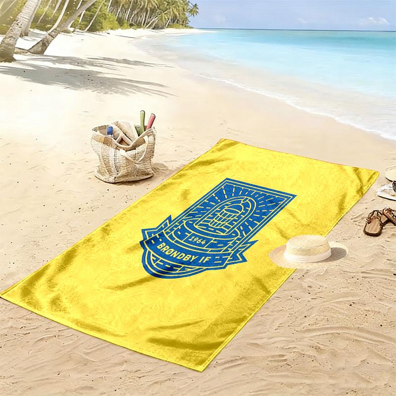 Brøndby IF LOGO Print Beach Towel, Large Soft Quick Dry Towel for Beach Camping Swimming