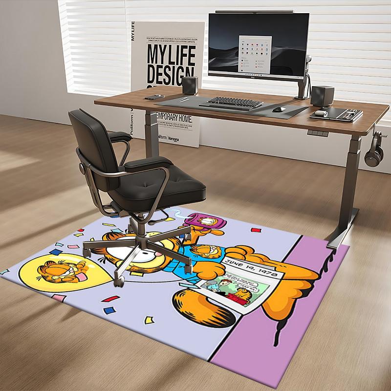 1pc Garfield Balloon Chair Mat: Anime Cartoon Design, Festive Gift, Non-Slip Carpet for Office, Home Decor, Living Room, Bedroom, Game Room, Dormitory