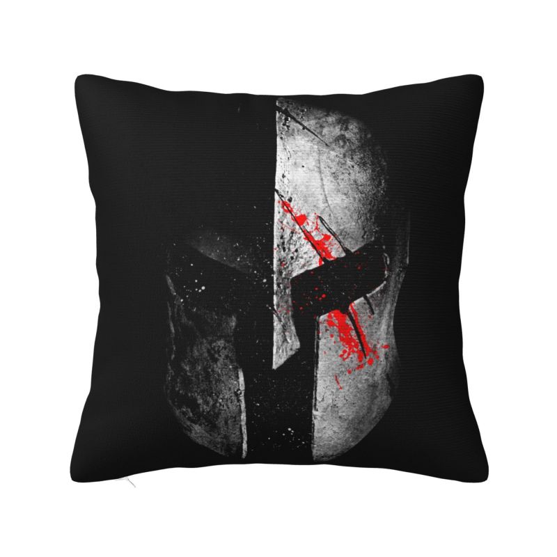 Luxury Sparta Spirit Spartan Skull Sofa Cushion Cover Velvet Throw Pillow Case for Living Room