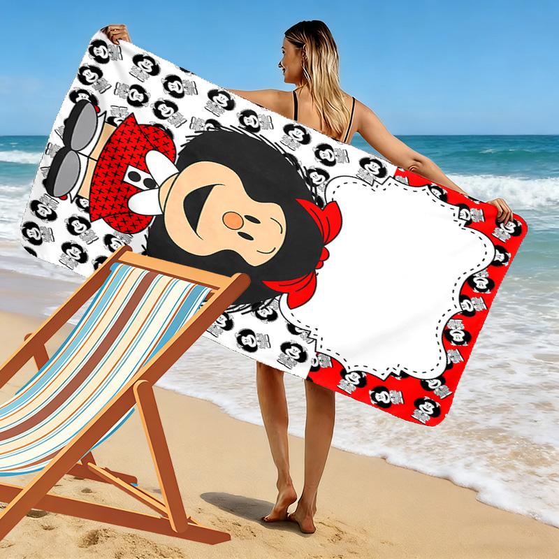 Mafalda Print Beach Towel, Large Soft Quick Dry Towel for Beach Camping Swimming