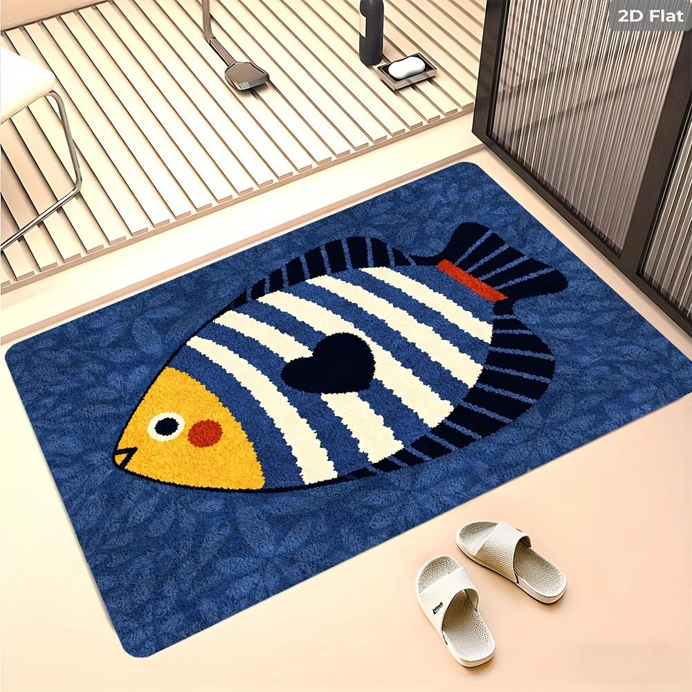 

Colorful Fish-patterned Carpet Creative Art Welcome Mat Anti-slip Mat Entrance Door Mat Kitchen Bathroom Carpets Home Decoration 40x60cm