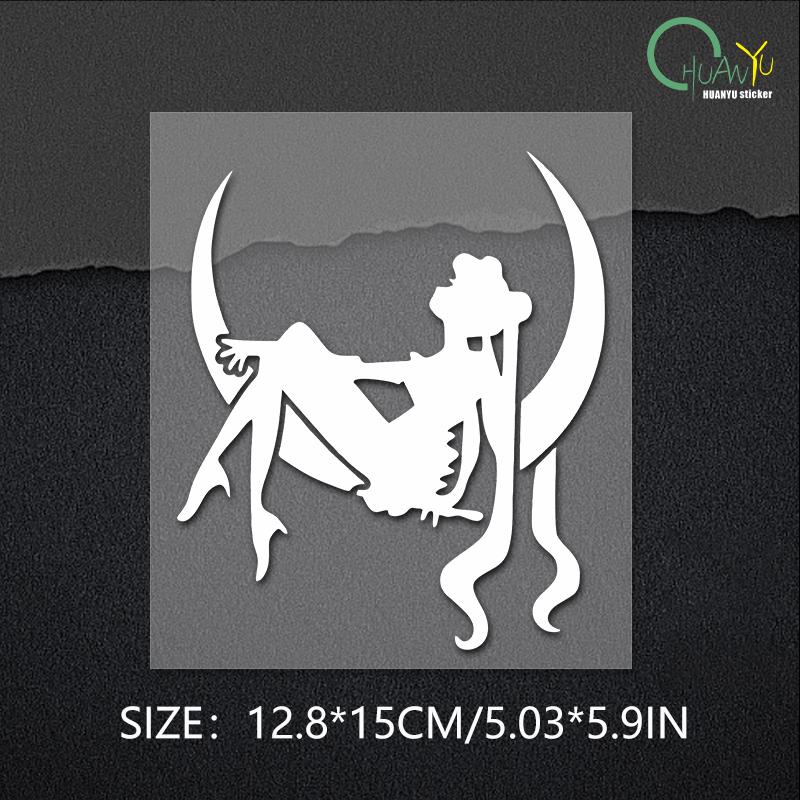 Fuel Cap Sticker Cartoon Moon Car Sticker Glass Body Tank Cover Decoration Sticker Waterproof Stickers