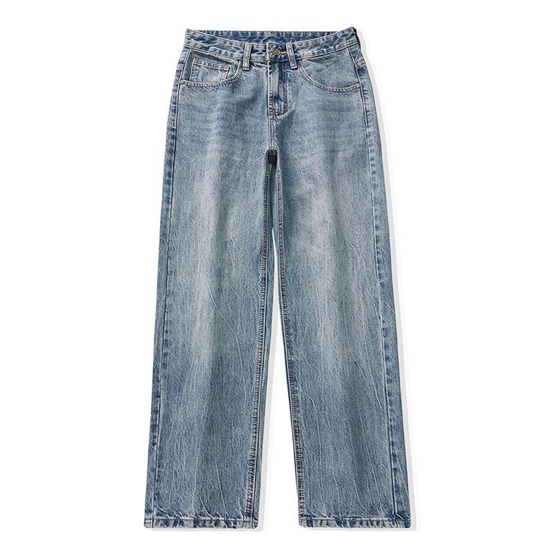 

Новые осенние мужские джинсы с бамбуковым узором, цветами и универсальные приталенные брюки больших размеров для повседневной носки 40 синий