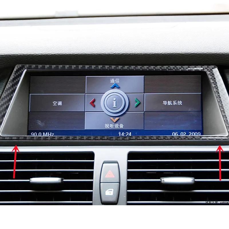 Carbon Fiber Style Center Console Trim Sticker for BMW X5 X6 E70 E71 Interior Panel