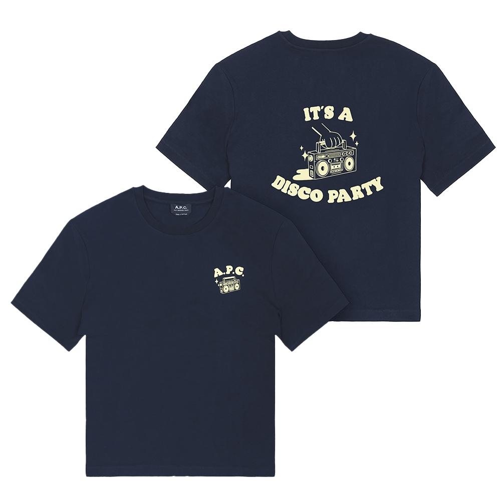 A.p.c DiSco Men S S S T ShirT M26530 Iak Dark Navy COHGS M26530 IAK DARK NAVY (XL)