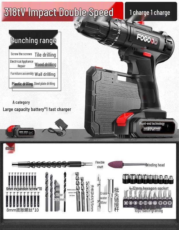 

TURBOSUN Cordless Impact Drill CN plug (adapter included)