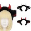 Fuzzy Devil Horn Headpiece Halloween Party Supply Furry Hairband With Lightweight Design Halloween Hair Ornaments
