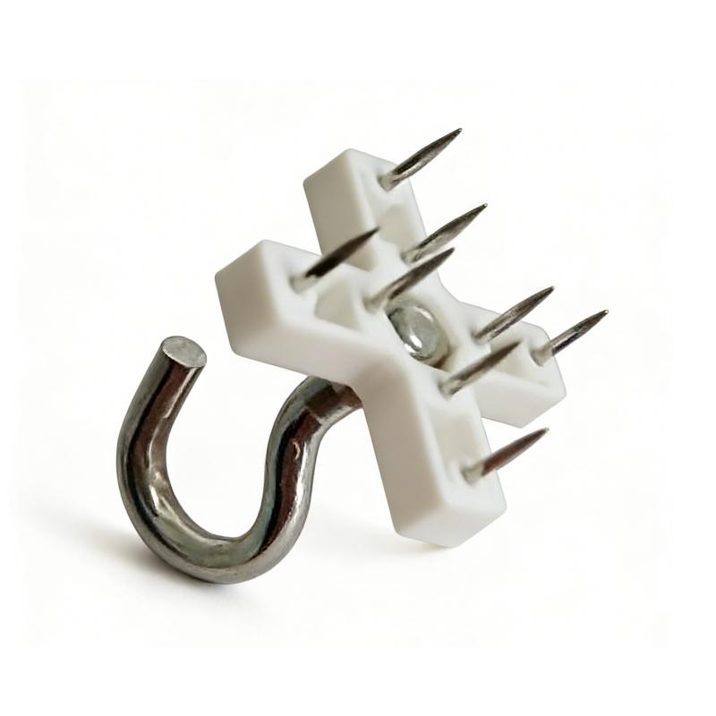5Pcs No Drill Ceiling Hooks Heavy Duty Inverted Hanging Seamless Nails Eye Screws Hooks For Top Curtain Ropes Wire Hanging