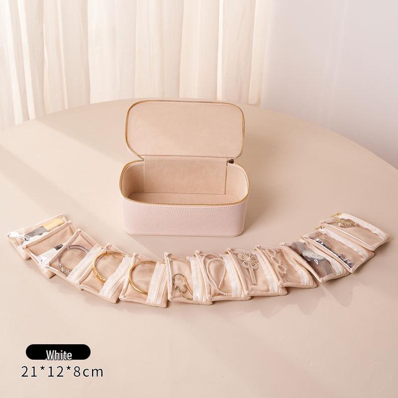 Elegant Leather Jewelry Storage Box for Rings and Earrings