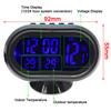 Digitales Autothermometer Temperaturmonitor Autoornament Leuchtende Uhr Voltmeter DC 12V-24V Uhrzeit Datum Doppelanzeige Frostwarnung