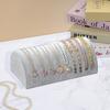 1 piece, flannel half-round pillow necklace display stand, for necklace and bracelet display and storage.