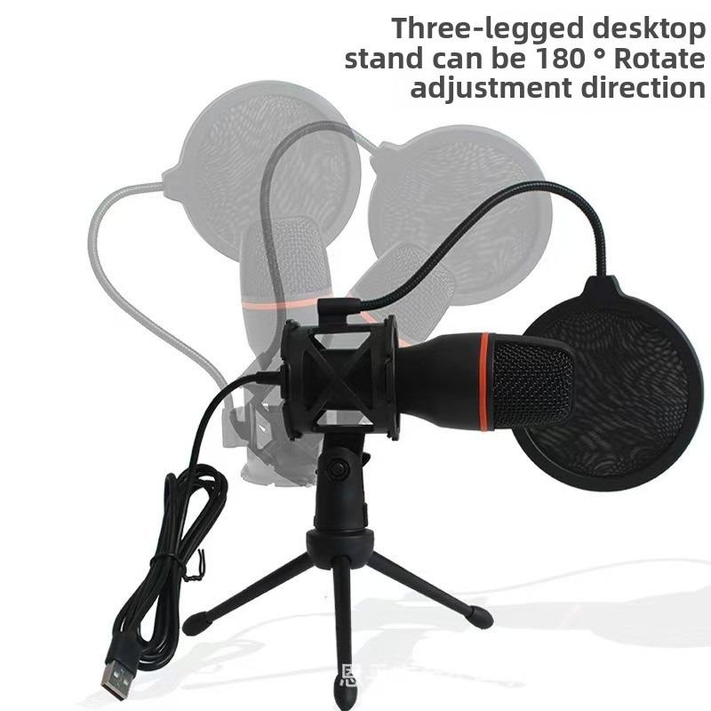 3.5mm/USB Condenser Wired Microphone for PC Laptop Gaming Podcast Studio Professional Anti-Blowout Desktop Microphone