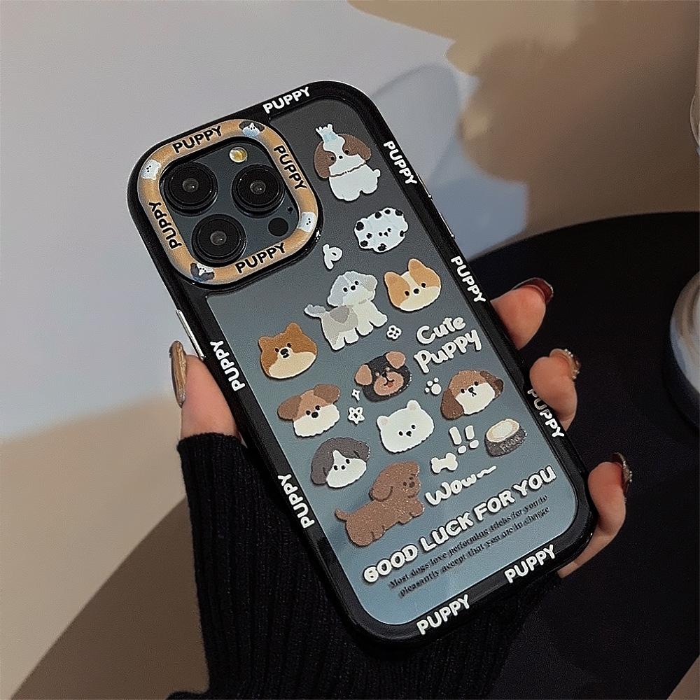 Cute Doodle Dog for 17ProMax Phone Case 15 Acrylic for IPhone13 Cute 16 for Apple