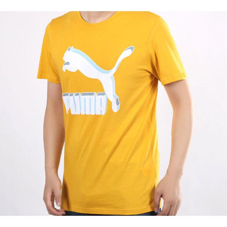 Puma Classics Logo Tee Men Tops Gold 596535-25