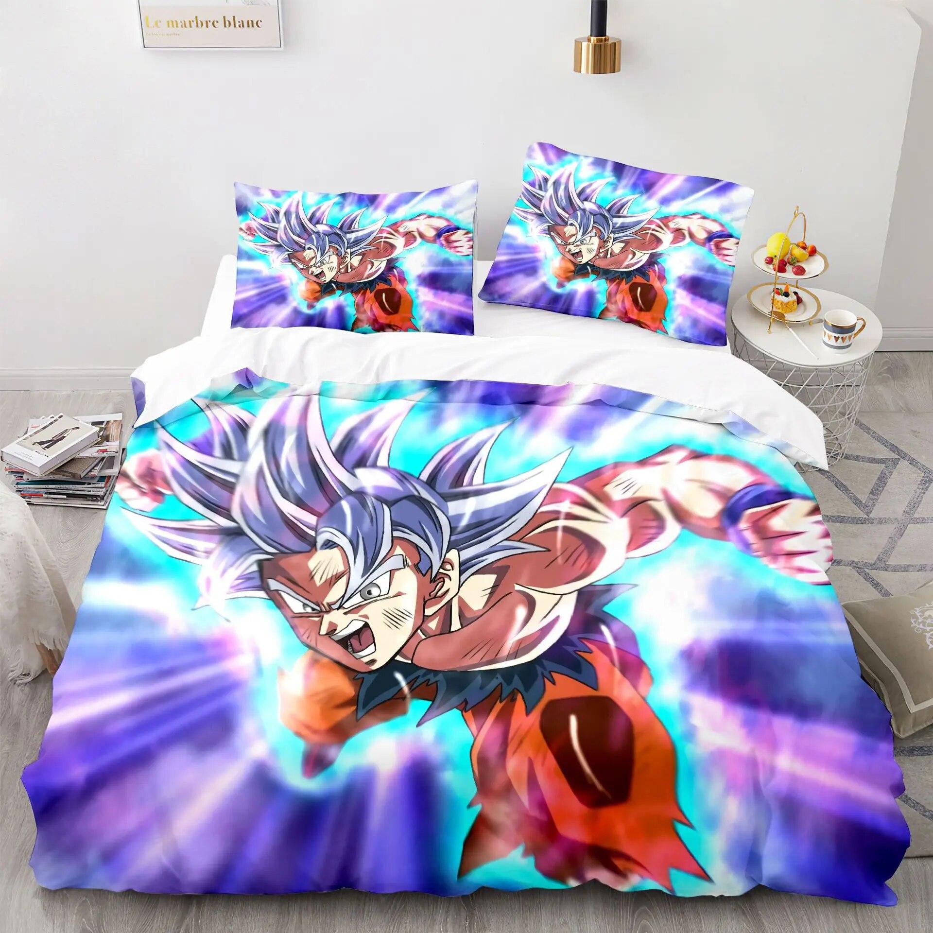 

Набор из 3 предметов Dragon Ball 3D-принтер Dragon Ball супер подарок на день рождения для девочек, детей, мальчиков, пододеяльник 135x200CM--2PC