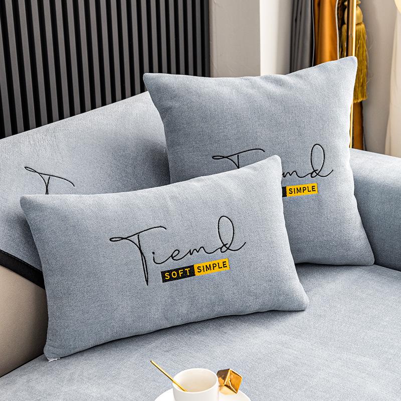 Coussin de Canapé Luxe Abordable Coussin Mode Quatre Saisons Antidérapant Style Simple Moderne Housse de Canapé Universelle Tissu de Couverture