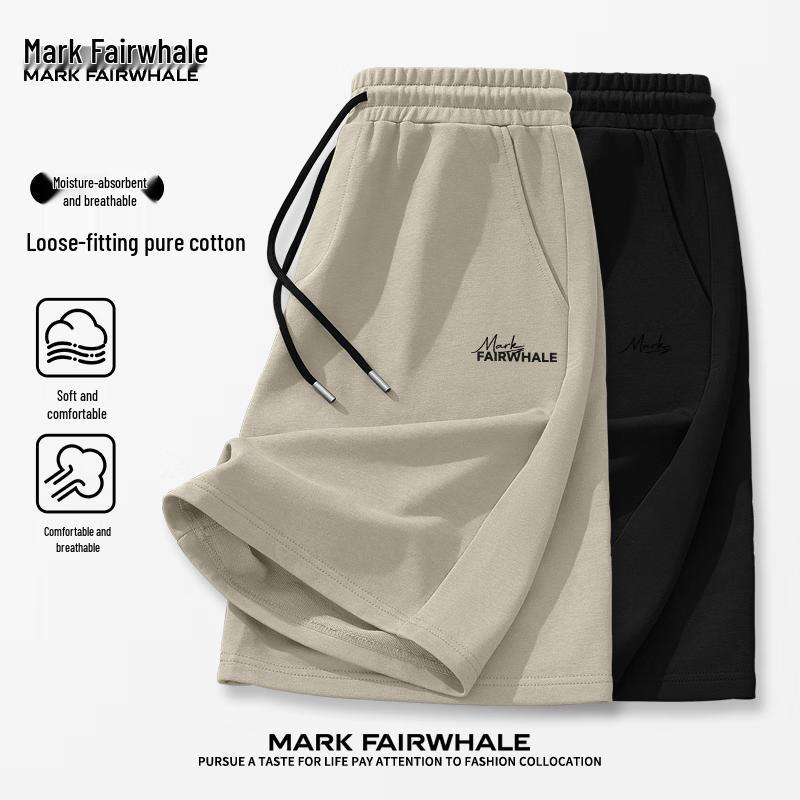 MARK FAIRWHALE Men's Pure Cotton Breathable Casual Sports Shorts