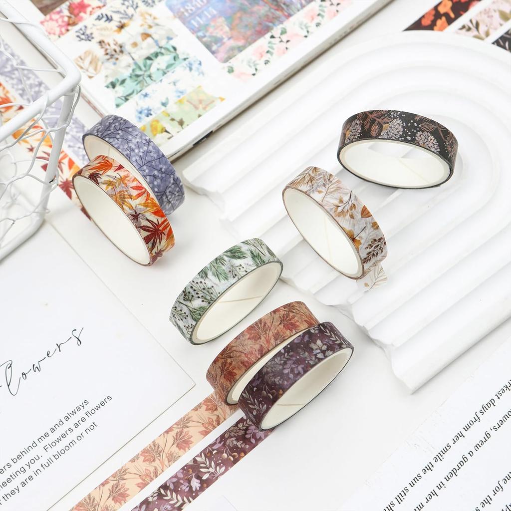 5 Rollen/Set Winterberg-Serie Blumen Washi Tape Saisonale Blumen Blätter Dekorativ Schnee Masking Tapes für Kunst DIY