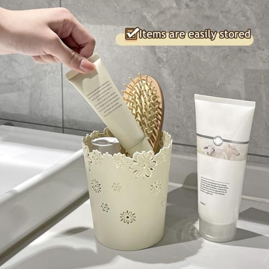 Toaletní stolek Květinový odpadkový koš Duté květinové vzory Odpadkový koš Malý stolní koš do koupelny Kanceláře Ložnice Domácí dekorace