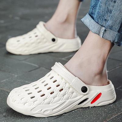 Hausschuhe Herren Koreanische Version von Trendiger Outdoor-Bekleidung Taschenkopf Coole Hausschuhe Rutschfest Dicksohlig Übergröße Strandlochschuhe Herren