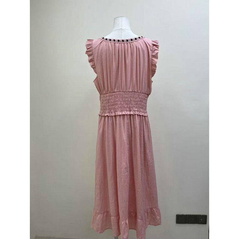 American Original Tipsy Rose Sweet Princess Style Gentle Pure Cotton Dress Lace-up Girly Heart Long dress