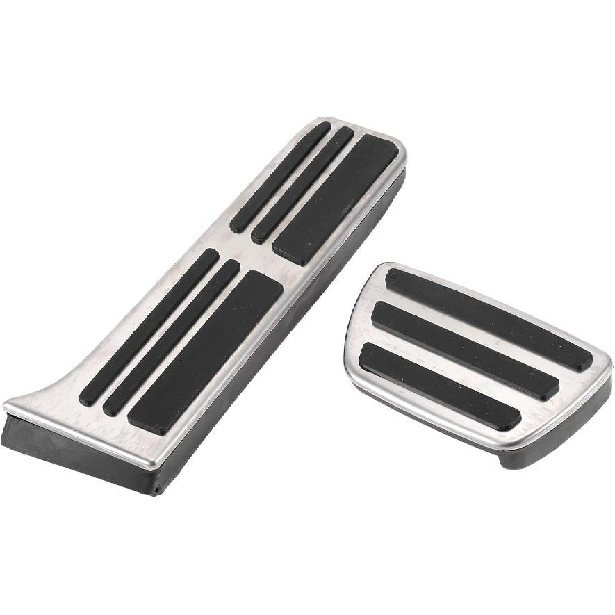 1 Set Automatic Foot Pedal Pads Foot Accelerator Pedal Covers for Toyota Camry 2018-2022 Aluminum Alloy Silver Tone