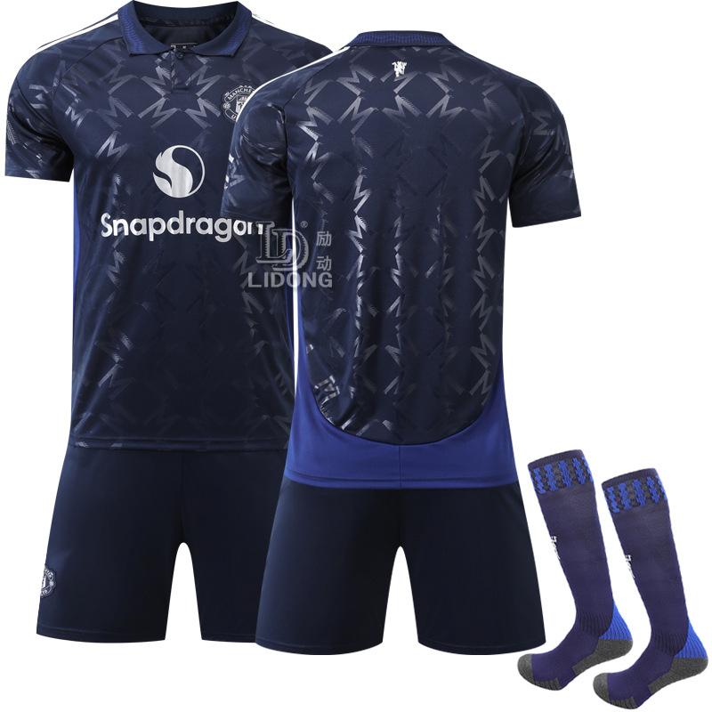 2425 new red devils away man L jersey 10 rashford 21 antony football jersey M united sapphire blue hoylen #18