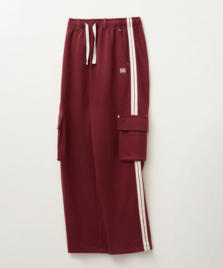 Seteo Roton Cargo Track Pants Burgundy