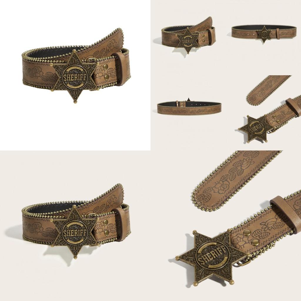 Punk Leather Belt With Metal Snap Buckle For Casual Youth Fashion