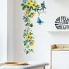 Gelbe Blume Blauer Schmetterling Vogel Wandaufkleber Niedlich Kühlschrank Fenster Schrank Heim Zimmer Dekorationen DIY Aufkleber Kunst Wandbild